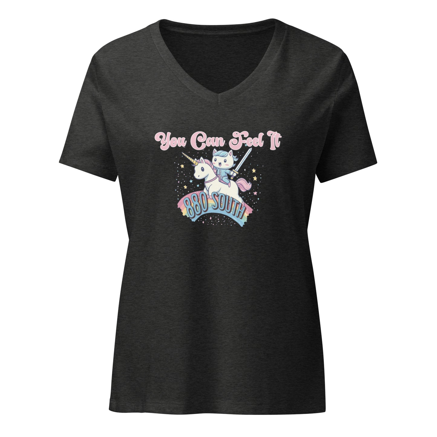Kitties and Unicorns - Women’s relaxed v-neck t-shirt