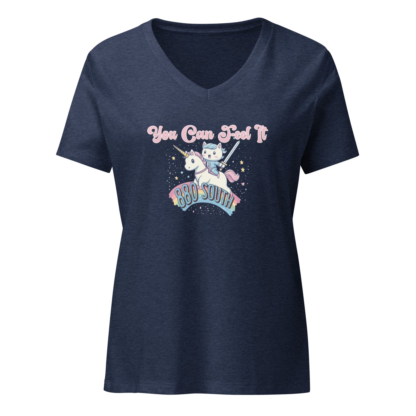Kitties and Unicorns - Women’s relaxed v-neck t-shirt