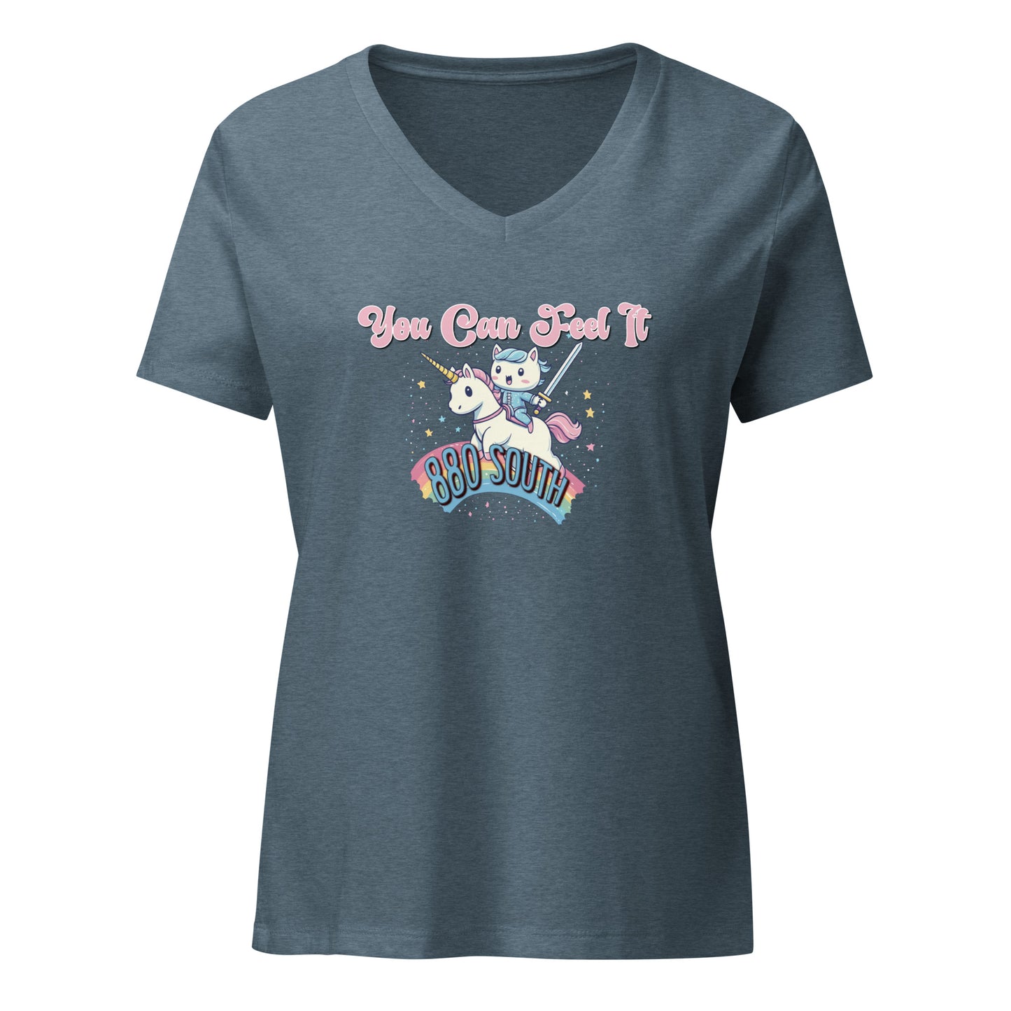 Kitties and Unicorns - Women’s relaxed v-neck t-shirt
