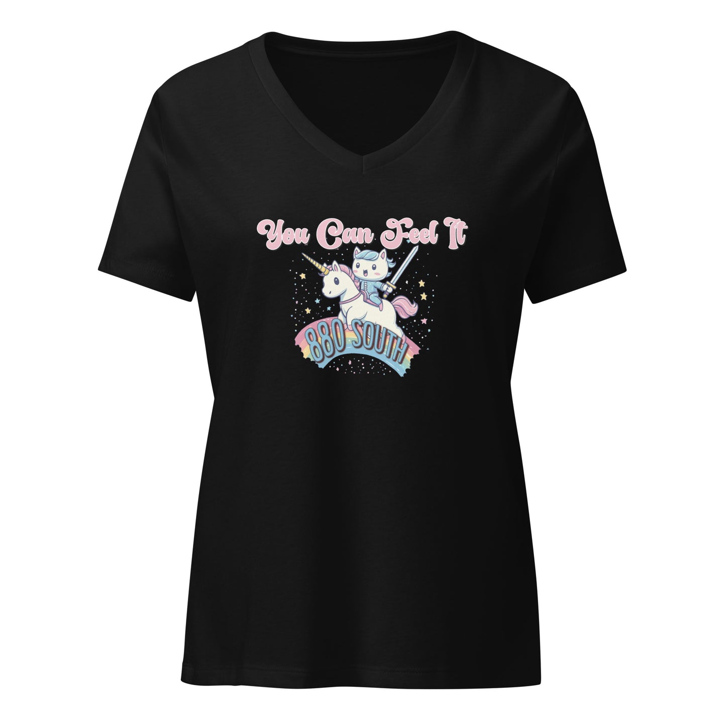 Kitties and Unicorns - Women’s relaxed v-neck t-shirt