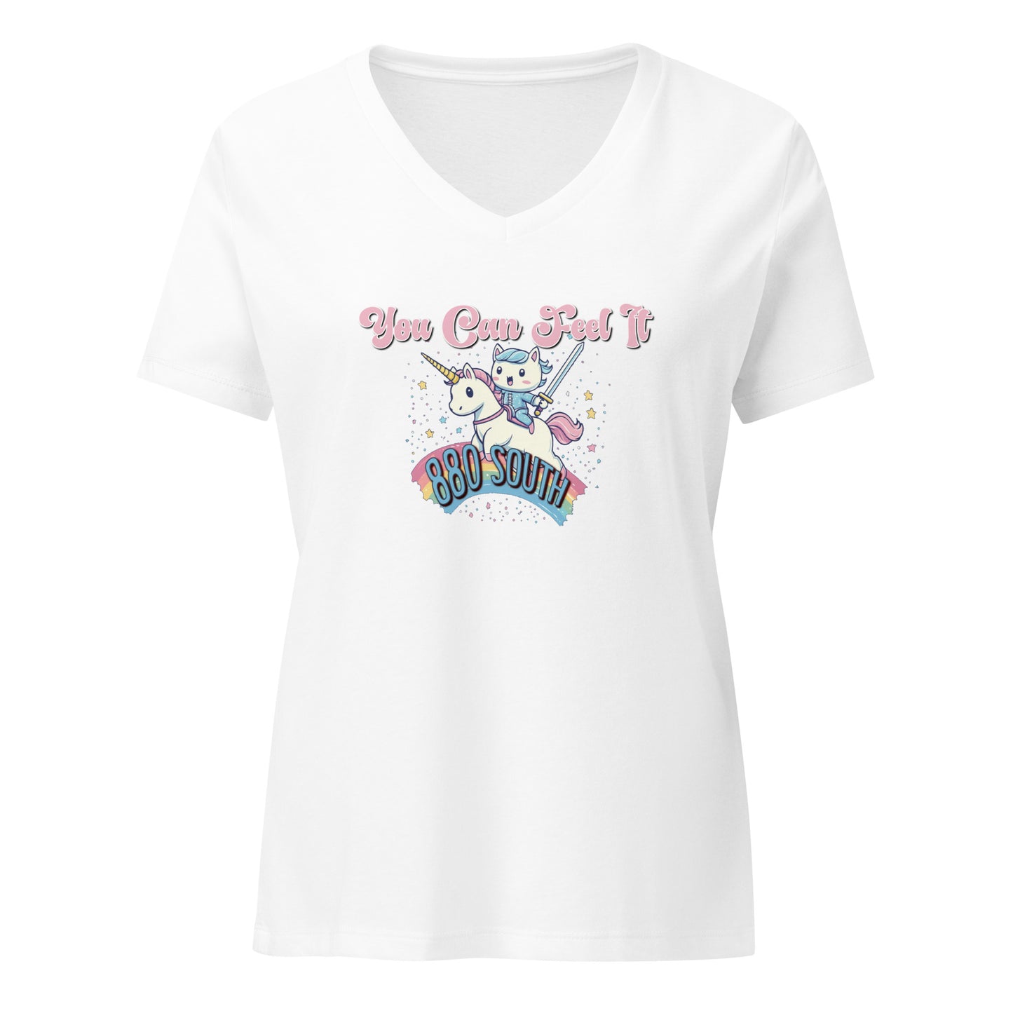 Kitties and Unicorns - Women’s relaxed v-neck t-shirt